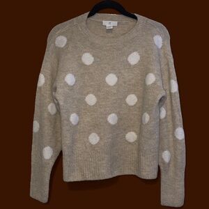 H&M Gray Polka Dot Sweater - Size Small